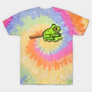 Adorable Green Frog Lollipop - Playful Candy Design T-Shirt